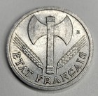 1942 France 1 One Franc - French Aluminum World Coin - Wwii Era - Vichy - L4