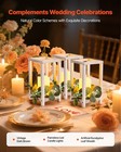 Vevor 12 Set Wooden Wedding Lantern With Led Candles And Eucalyptus Wreath White