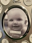 Baby   s First Year Photo Frame 12 Months Nib Silver Tone Malden 9 3 4 X 7 1 2 New