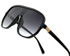 Fashion One Piece Oversize Big Black Lenses  Shades Retro Miami Style Sunglasses