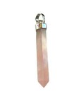 Rose Quartz Crystal Point Pendant 925 Sterling Silver Pendant Healing Stone