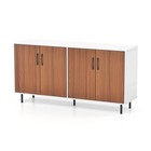 58  Buffet Cabinet 4-door Sideboard Cabinet W  Anti-tipping Kits   Metal Legs
