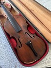 Antique 4 4 Violin With Original Coffin Style Case   Bow