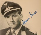 Wwii German Luftwaffe Ace Pilot Johannes Wiese Signed Photo 133 Victories