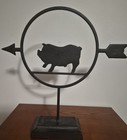Cast Iron Pig Tabletop Weathervane Farmhouse Decor   13 5 