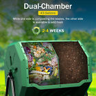 Outdoor Compost Tumbler Dual Rotating 43gal Tumbling Composter Green Compost Bin