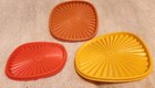 Vtg Tupperware Set Of 3 Bowls 836 838 840 W lids Harvest Orange Yellow 1970   s
