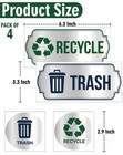 Recycle Stickers For Trash Bins 4pcs   10 43 X 7 09  Inches  Silver