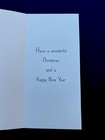 L906 Vtg Unused Hallmark Xmas Greeting Card Santa Reindeer Coming For A Landing