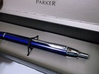 Parker Im Royal Blue Ballpoint Pen With Chrome Trim New In Box
