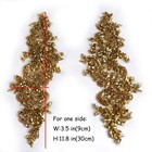 Luxury Look Shiny Rhinestone Pair Applique Patch In Gold Silver Champgane Ab    