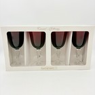 Vintage Set Of 4 Luminarc  Arc Ruby Red Twisted Stem Water Wine Goblets Glasses
