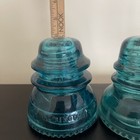 Vintage Blue Green Hemingray  40   42 Electrical Insulator Made In Usa Lot Of 2