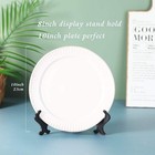 8  Black Plastic Easels Set - 6pcs Plate Display Stands Picture Frame Holder