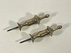 Antique Matching Pair Solid Brass Urn Form Clock Finial Or Curtain Tiebacks