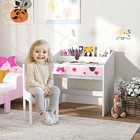 Aiyaplay Children Study Table And Chair W  Storage  Pull-out Drawer  Pink