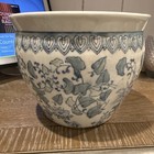 Vintage Floral 8 5  Planter Bowl Jardiniere Asian Chinoiserie Vase Oriental Ivy