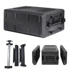 19  Rack Mount Flight Case 2u 4u 6u Rolling Waterproof Road Case W wheels For Dj