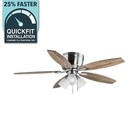 Hampton Bay Sidlow 52  Indoor Brushed Nickel Hugger Ceiling Fan W  Led Light Kit