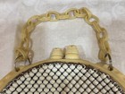 Vintage Whiting Davis Hand Bag Beaded Mesh Celluloid Frame Chain Kiss Lock
