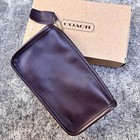 Vintage Coach Chunky Case Pouch Brown Leather With Box