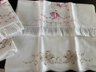 Bakers Dozen  Pretty Lot Of  13  Pairs sets Vintage Hand Embr Pillowcases