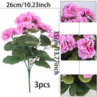 Cityes 3 Pcs Artificial Geraniums Flowers Silk Geraniums For Outdoors Uv Resi   