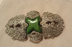 Vintage Art Deco Belt Buckle Pave Rhinestone 2 Piece Silver 2 X 4   