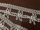Vintage Antique Hand Made Tatted Lace Trim Edging 48  X 3  Starburst Floral