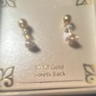 14k Gold Safety Screw Back Clear Cubic Zirconia Stud Earrings