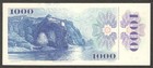 Czech Czechoslovakia 1000 1 000 Korun With Adhesive Stamp P-3a 1985  1993  Unc