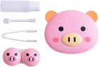 2 Pcs Pink Pig Contact Lens Case Travel Kit  Cute Portable Panda Bear Animal Con