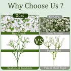 100pc Artificial Baby s Breath Flowers White Real Touch Bulk Stems Wedding Decor