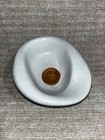 Vintage Lapid Mid Century Modern Blue Abstract Art Pottery Bowl Cigar Israel New