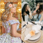 Organza Flowers For Crafts 6pcs 3d Flower Fabric Appliques Ornament Accessories