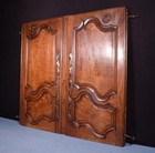 40  Tall Pair Of Antique French Solid Oak Wood Cabinet Doors