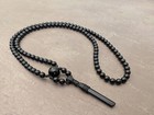 Raw Black Tourmaline Pendant Necklace Rosary 108 Prayer Beads Natural Genuine