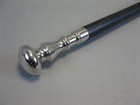 Silver Brass Chrome Handle Walking Cane Black Wooden Walking Stick Antique Gift