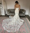 Strapless Mermaid Wedding Dresses Appliques Backless Court Train Bridal Gowns