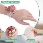 1-pack Wrist Corsage Bracelets  Artificial Wrist Corsages Band  golden 