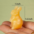 Yellow Calcite Bunny Figurine hand-carved Rabbit Statue For Home Decor 1 6  Heal