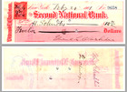 1901 Signed Second National Bank New York Ny H Schultis Revenue Stamp Ephemera