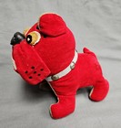 Vtg Japan Dakin Dream Pets Red Bulldog Stuffed Sawdust Dog Collar Tag
