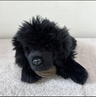 Yomiko Classics Russ Black Newfoundland  Dog Plush Stuffed Animal Laying 11    Nwt