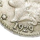 1929 Argentina 5 Centavos Old Die Clash Variety Error Coin Km 34