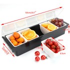 Condiment Tray Bar Caddy 5 Compartments Garnish Station Food Tray Bar Holder