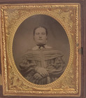 1860s Tintype Not Daguerreotype Pretty Young Lady Wearing Nice Dress Jewelry