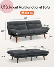 Convertible Futon Sofa Bed 66  Corduroy Futon Couch With Adjustable Backrest And