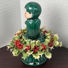 Vintage Inarco Japan Elf Pixie Knee Hugger Holly Berry Christmas Figurine E-2506