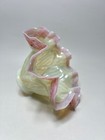 Art Nouveau Vein Vaseline Uranium Glass Lamp Shade Opaline Cranberry Spatter Rim